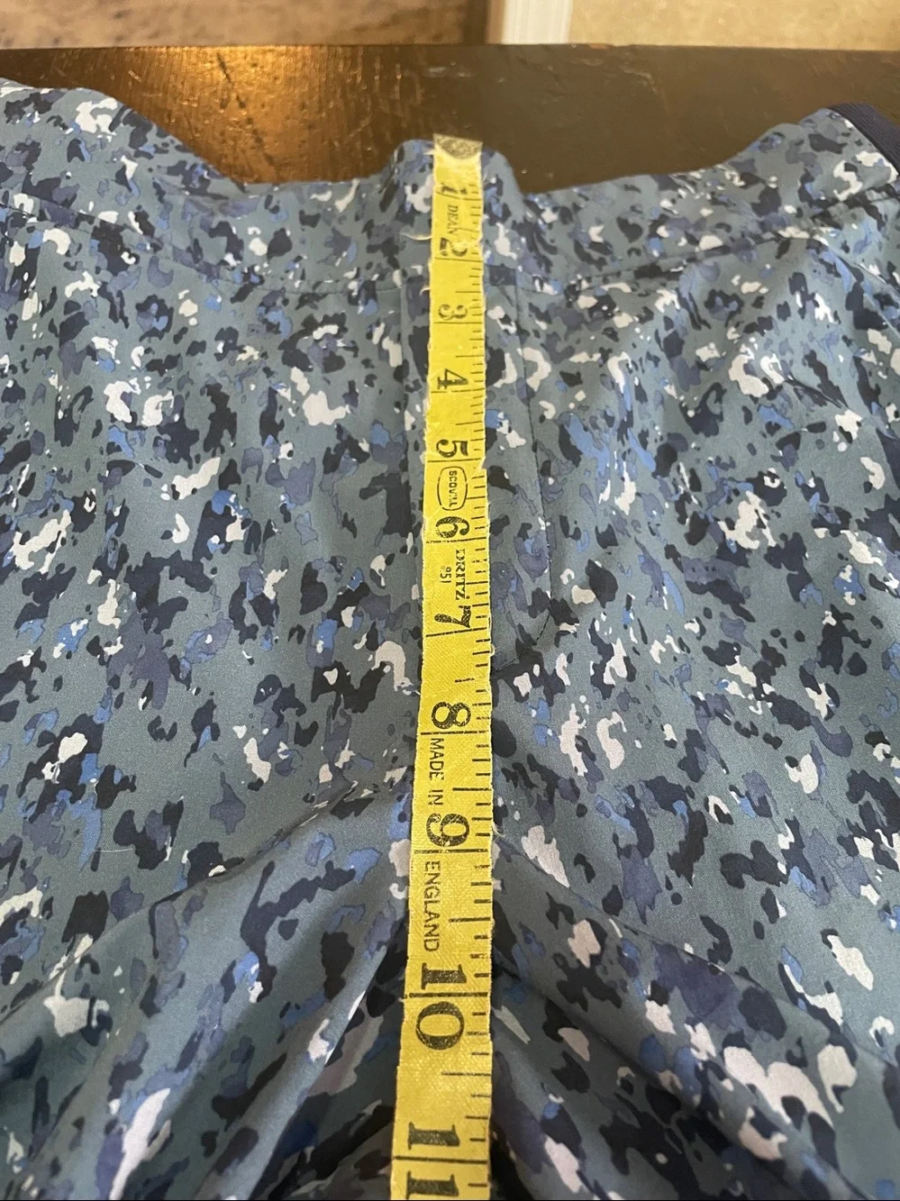 Athleta The Brooklyn Ankle Pant Captivate Chrome Blue Camo Size 4.